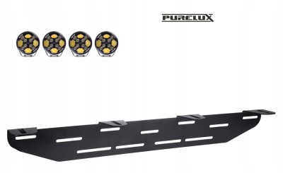 PURELUX HD Mocowanie na 4 Lampy wspornik do tablicy rejestracyjnej Czarny