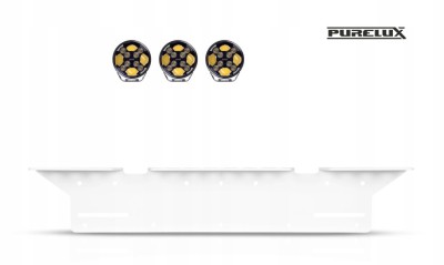 PURELUX HD Mocowanie na 3 Lampy wspornik do tablicy rejestracyjnej Biały
