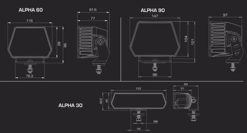 2 X Lampa robocza dodatkowa LED PURELUX Panther Alpha 20 - 10 cm 20W Spot