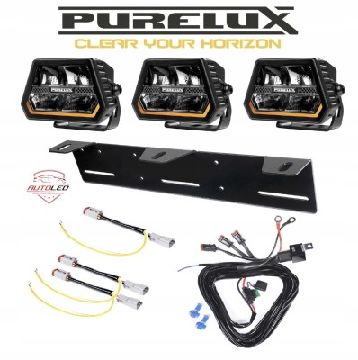 3 x PURELUX Panther Alpha 60 lampa LED 12 cm 180W spot Lampa robocza Zestaw