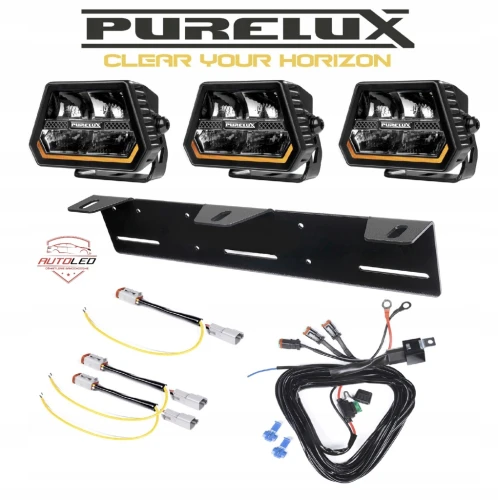 3 x PURELUX Panther Alpha 60 lampa LED 12 cm 180W spot Lampa robocza Zestaw