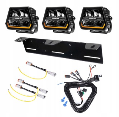 3 x PURELUX Panther Alpha 60 lampa LED 12 cm 180W spot Lampa robocza Zestaw