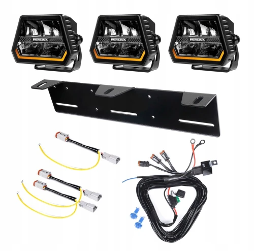 3 x PURELUX Panther Alpha 60 lampa LED 12 cm 180W spot Lampa robocza Zestaw