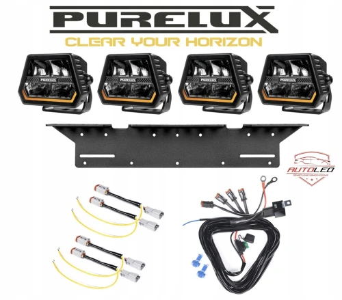 4 x PURELUX Panther Alpha 60 lampa LED 12 cm 240W spot Lampa robocza Zestaw