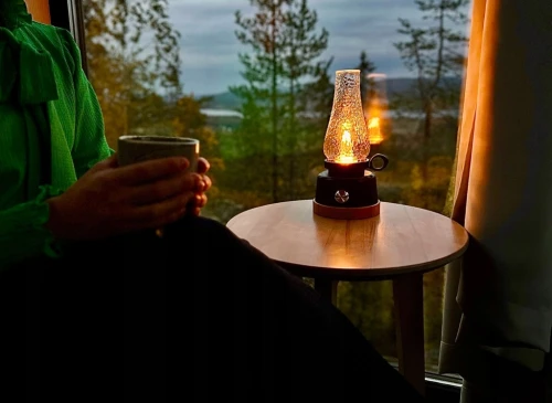 Lampka LED AGGE Ambience 250 lm Lampion Retro Efekt Płomienia USB-C