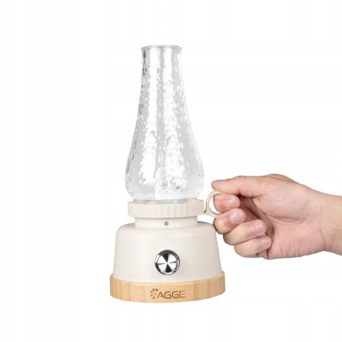 Lampka LED AGGE Ambience 250 lm Lampion Retro Efekt Płomienia USB-C Biała