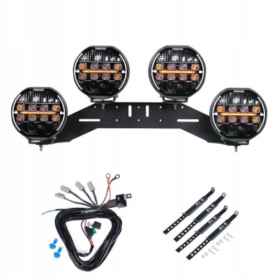 PURELUX Heat 7200 4szt. Lampa dalekosiężna LED 18 cm 135W 435m Zestaw WRC