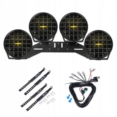 PURELUX 9110 Lampa dalekosiężna LED DRL – 23 cm / 175W okrągła Zestaw WRC