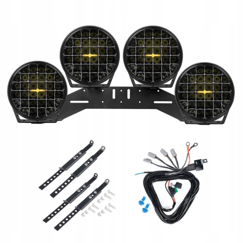 PURELUX 9110 Lampa dalekosiężna LED DRL – 23 cm / 175W okrągła Zestaw WRC