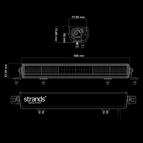 Lampa LED STRANDS Skylord 20 / 51 cm / 170W dalekosiężna combo