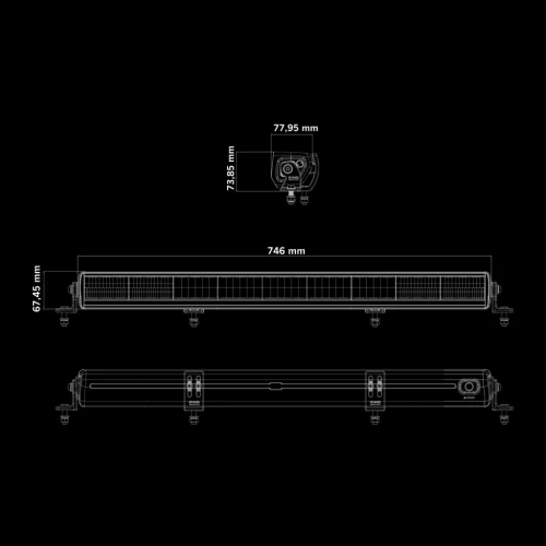 Lampa LED Bar STRANDS Skylord 30 / 75 cm / 276W combo dalekosiężna