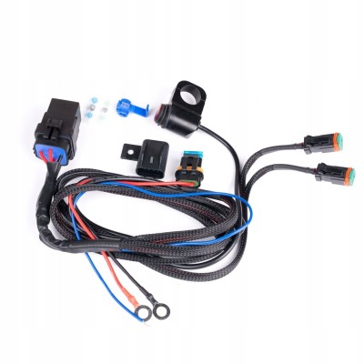 Wiązka przewodów z przekaźnikiem PURELUX Pro Serie ATV IP66 12V, 2 wyjścia