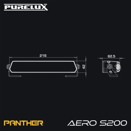 PURELUX 3x Panther Aero S200 LED Bar 22cm 60W 4209lm mocowanie + instalacj