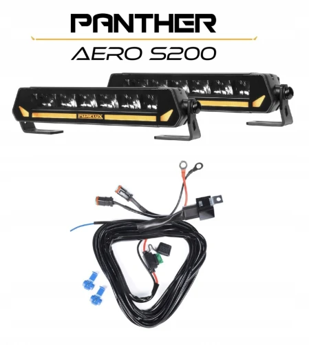 PURELUX 2x Panther Aero S200 LED Bar 22cm 60W 4209lm PowerBoost + instalacj