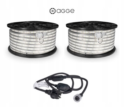 AGGE 230V – TAŚMA LED ROBOCZA 2 X 50M / 1500 LM/M / 12 W/M / IP65 100M