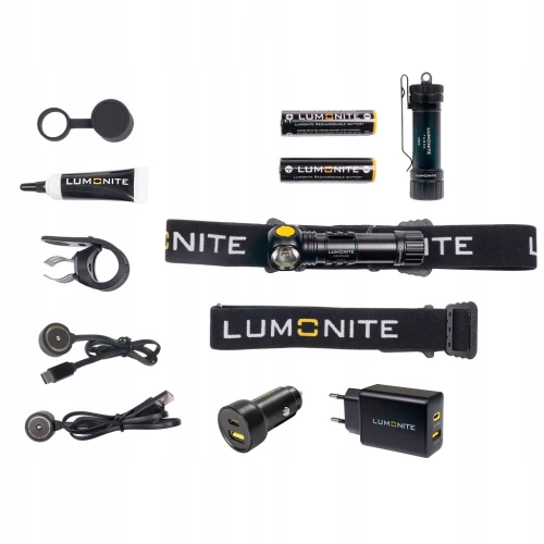 Latarka czołowa LUMONITE Compass - 1250 lm Aku- 3500 mAh Uchwyt rowerowy