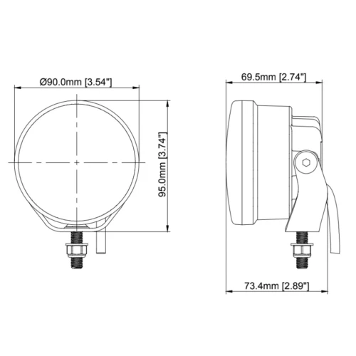 PURELUX F330 2x Lampa Przeciwmgielna LED 90mm 30W 12V 24V / 1825lm + instal