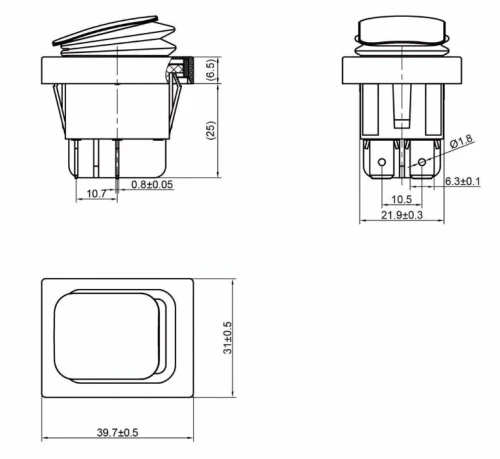 PURELUX HD Rocker Włącznik Przełącznik ON OFF LED IP67 12V 24V Pomarańczowy