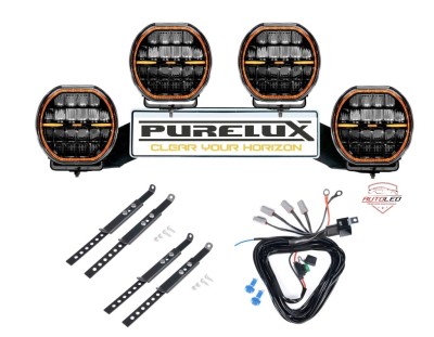 4x PURELUX Cobra 7 Lampy LED 18cm 135W 10933lm + Uchwyt WRC Off Road