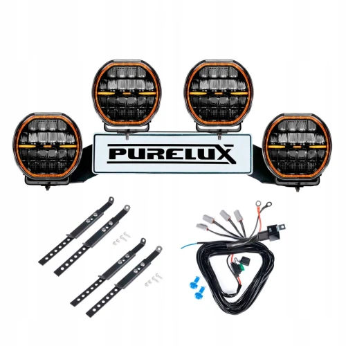4x PURELUX Cobra 7 Lampy LED 18cm 135W 10933lm + Uchwyt WRC Off Road