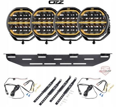 4x Lampa LED OZZ XR2 P9 Black 9" 10600 lm ECE R112 Uchwyt + instalacja