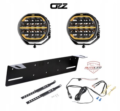 2x Lampa LED OZZ XR2 P9 Black 9" 10600 lm ECE R112 Uchwyt + instalacja