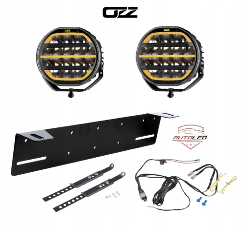 2x Lampa LED OZZ XR2 P9 Black 9" 10600 lm ECE R112 Uchwyt + instalacja
