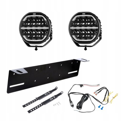 2x Lampa LED OZZ XR2 P9 Black 9" 10600 lm ECE R112 Uchwyt + instalacja