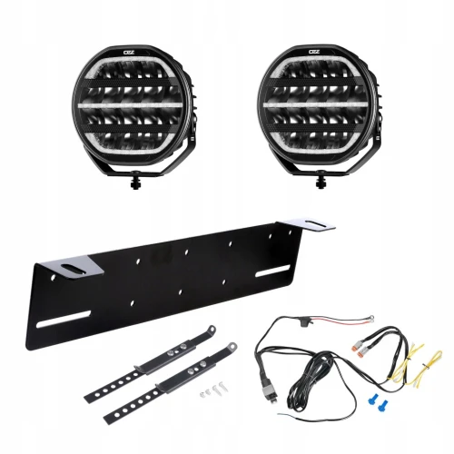 2x Lampa LED OZZ XR2 P9 Black 9" 10600 lm ECE R112 Uchwyt + instalacja