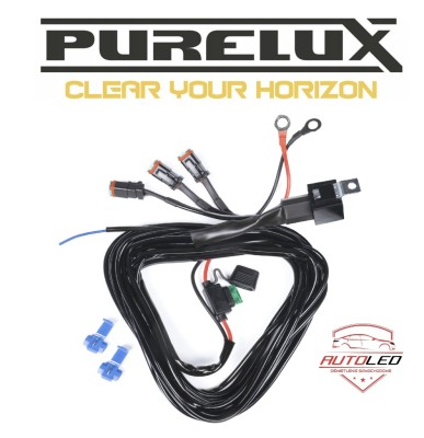 Wiązka przewodów z przekaźnikiem Purelux Pro Serie 12V, DT-2, 3 wyjście