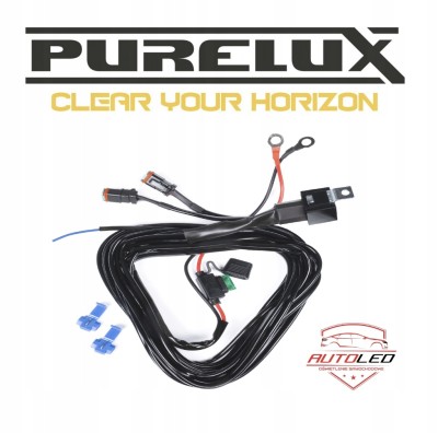 Wiązka przewodów z przekaźnikiem Purelux Pro Serie 12V, DT-2, 2 wyjście
