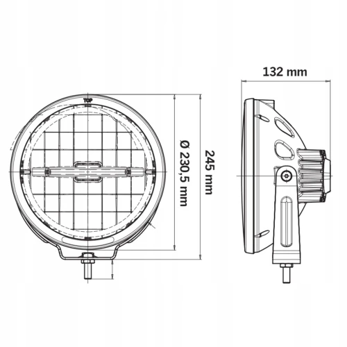 Lampa LED STRANDS Ambassador Dark 23 cm 67W Off-Road Okrągła Uchwyt + Insta