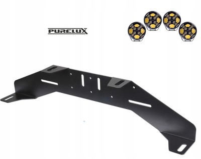 Purelux WRC uchwyt oświetleniowy na 4 lampy Mocowanie pod tablicę EU Czarny