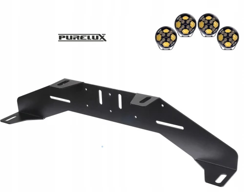 Purelux WRC uchwyt oświetleniowy na 4 lampy Mocowanie pod tablicę EU Czarny